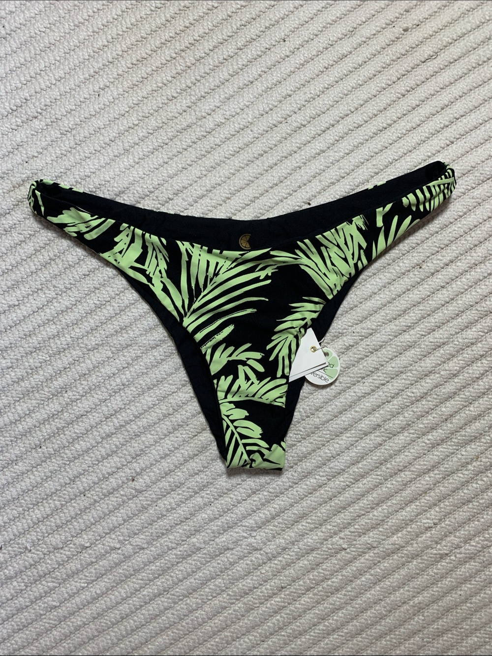 NWT CITRUS. High-Cut Tropical Leaf Bikini Bottom, Size M
